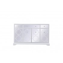 Elegant MF81001WH Credenza 60 Inch Mirrored Cabinet, White