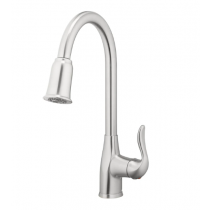 Home2O H70K-51D-BN Zinnia Single Handle Pull-down Spray Kitchen Faucet, Brushed Nickel