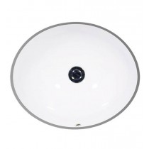 Icera L-290.01 Vanity Petite 17" Vitreous China Undermount Oval Bathroom Sink with Overflow, White Finish