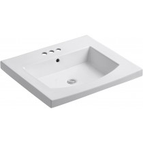 Kohler K-2956-4-0 Persuade Curv Top and Basin Bathroom Sink with 4" Centers, White
