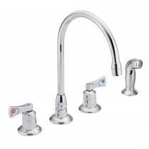 Moen 8242 Commercial M-Dura Two Handle Kitchen Faucet with Side Spray, Chrome