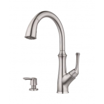 Pfister F-529-7TAS Tamera 1-Handle Pull-Down Kitchen Faucet With Soap Dispenser, Stainless Steel