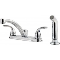 Pfister LF0354THC Delton 2-Handle Kitchen Faucet with Side Spray, Polished Chrome