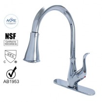 Wasserman 62216040 High Arc Pulldown Spray Kitchen Faucet, Optional Deck, Chrome