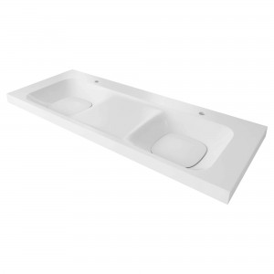 DXV D21060055012.415 Modulus 55 Inch Rectangular Solid Surface Drop In Bathroom Sink, Canvas White