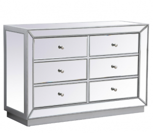 Elegant MF53017S Remi Collection 48" Mirrored Cabinet In Antique Silver
