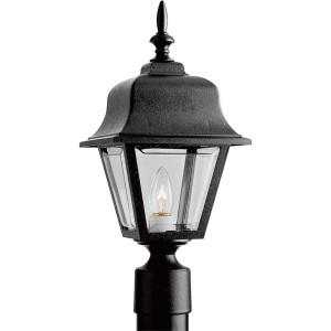 Progress Lighting P5456-31 Ashmore Traditional Non-Metallic 1 Light Textured Outdoor Post Lantern, Black