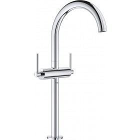 Grohe 21046003 Atrio Single-Hole Double Handle Bathroom Faucet, Starlight Chrome