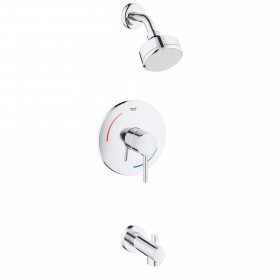 Grohe 3507310A Concetto Single Handle Tub & Shower Trim and PBV Combo, Chrome