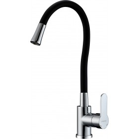 Pasgo 3395QT Single Handle Kitchen Faucet, Brushed Nickel, 360 Swing Spout 